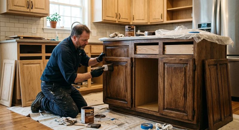 Wood Cabinet Staining in Carmel, IN