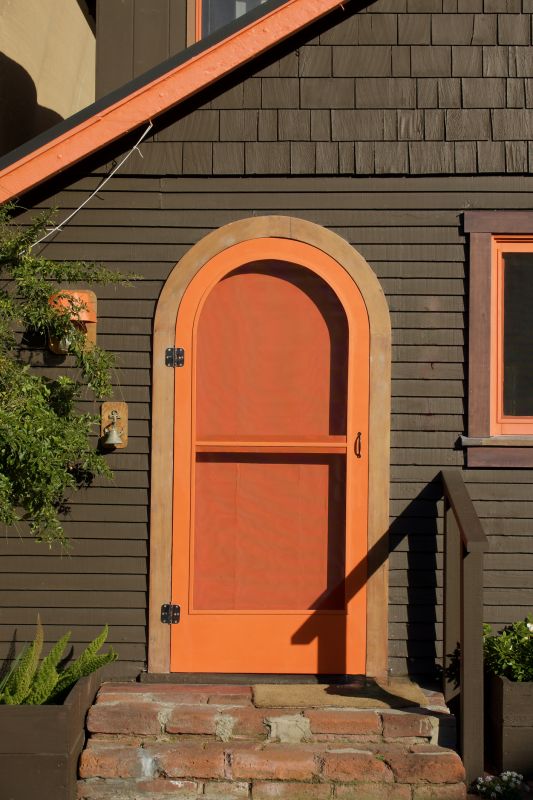Colorful front door and trim